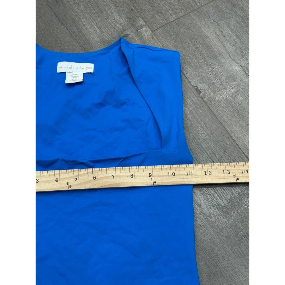 House Of Harlow 1960 Women XS Bodysuit Royal Blue Minimalist Y2K Sleek Stretch - Picture 3 of 7
